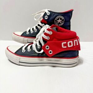 Converse All Star‎ Chuck Taylor Youth Kids Size 4 Red & Black Fold Down
